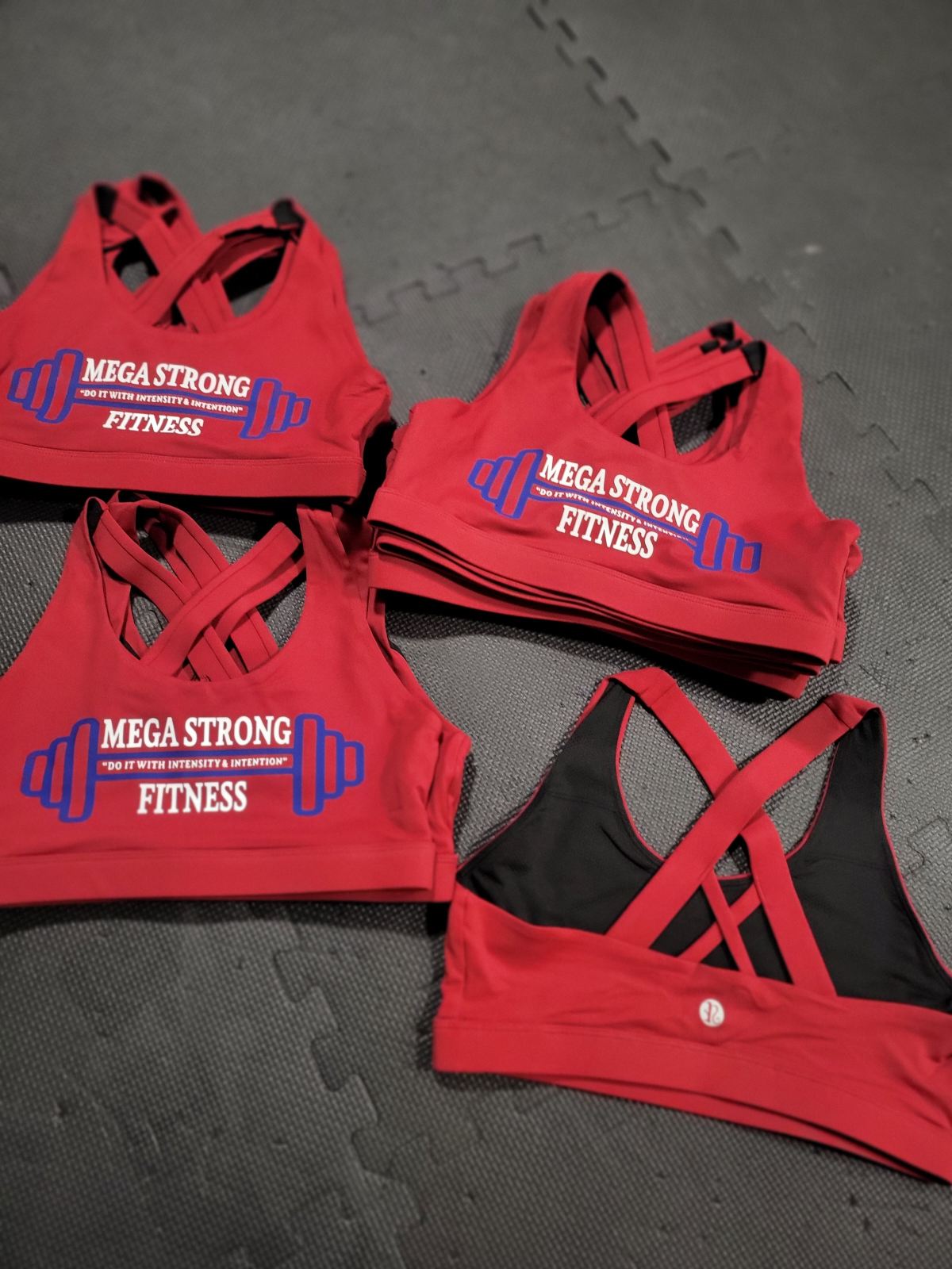 NEW! Red Mega Strong Sports Bra with Criss Cross Back