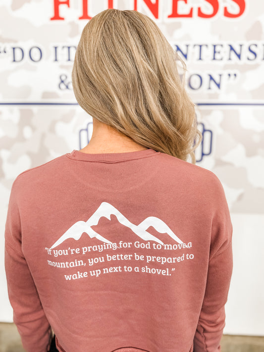 Cropped Mauve Crew Neck Sweatshirt