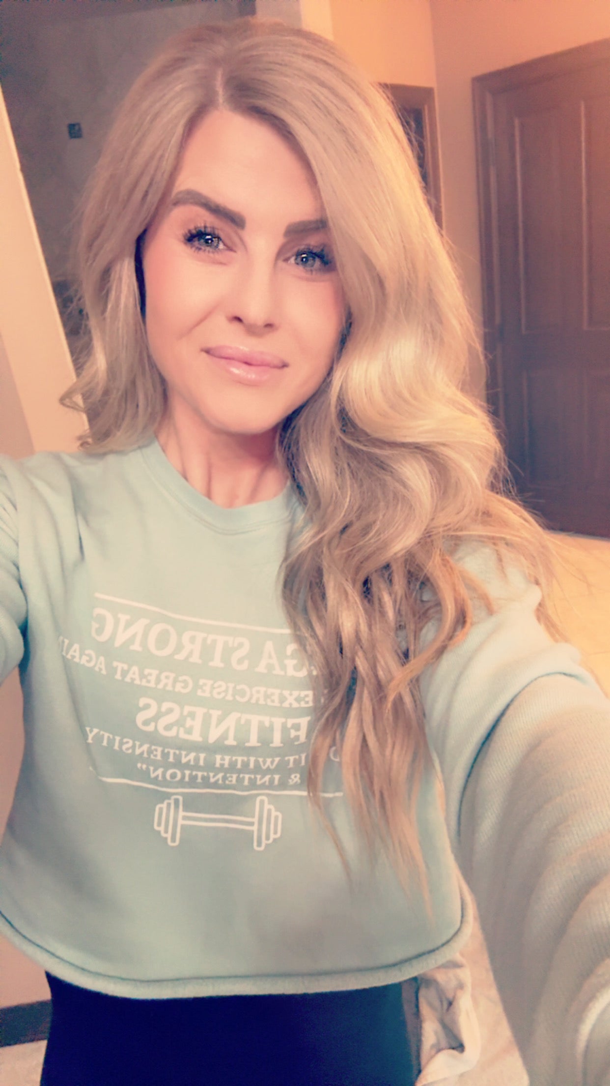 Cropped Mint Green Crew Neck Sweatshirt