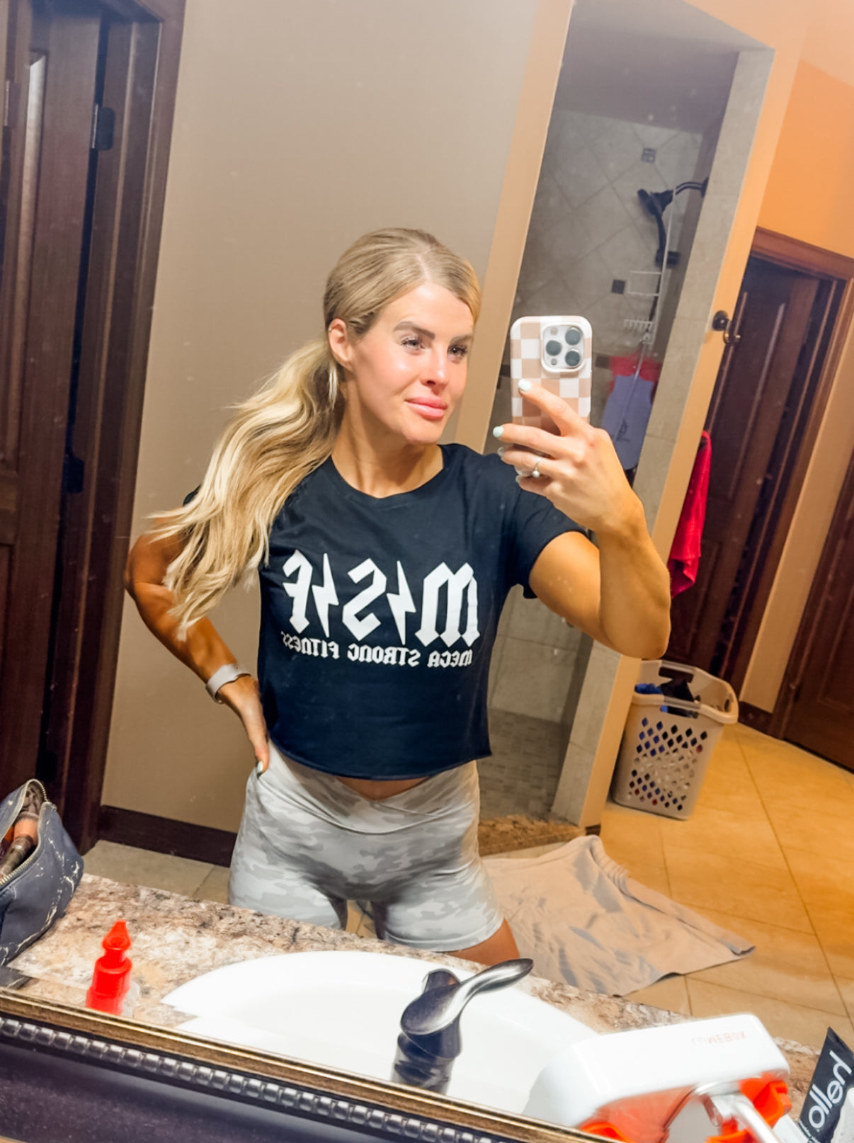 Cropped Black Women’s “AC/DC” Tee