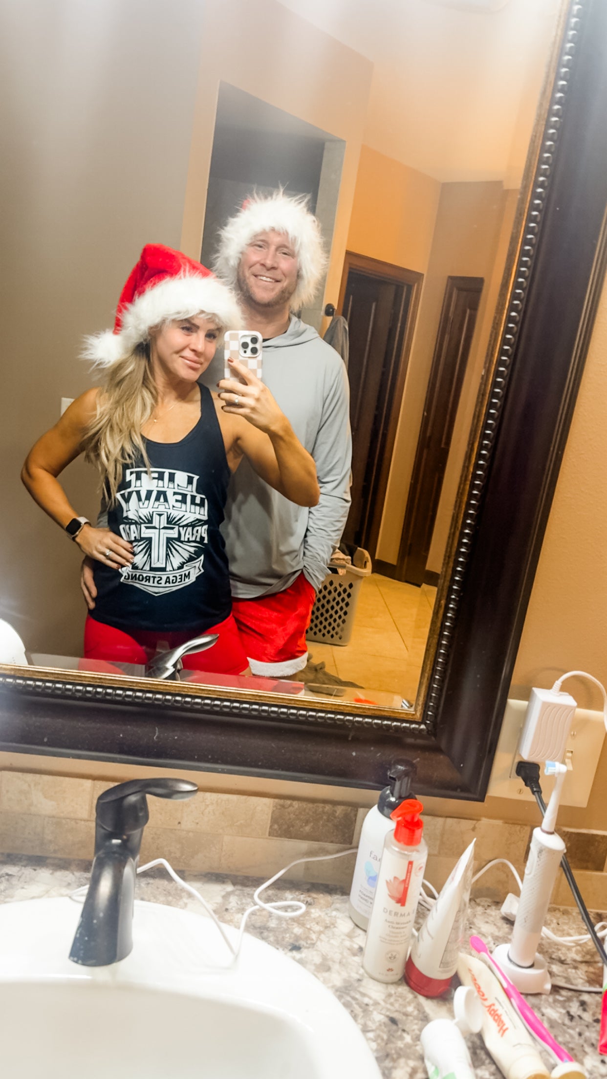 NEW! Women’s Black Full Length Tank Top “Lift Heavy. Pray Hard. Mega Strong”