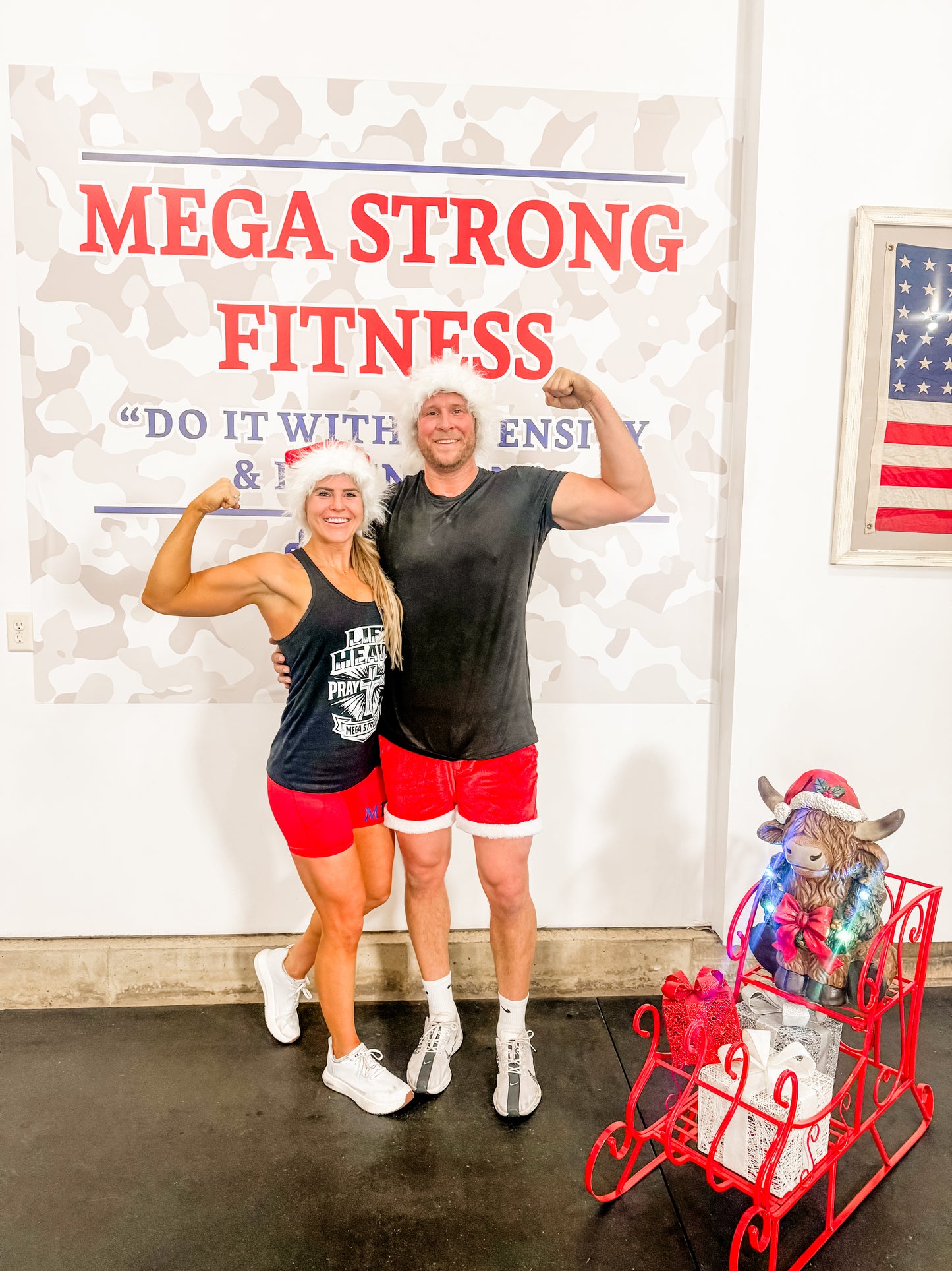 NEW! Women’s Black Full Length Tank Top “Lift Heavy. Pray Hard. Mega Strong”
