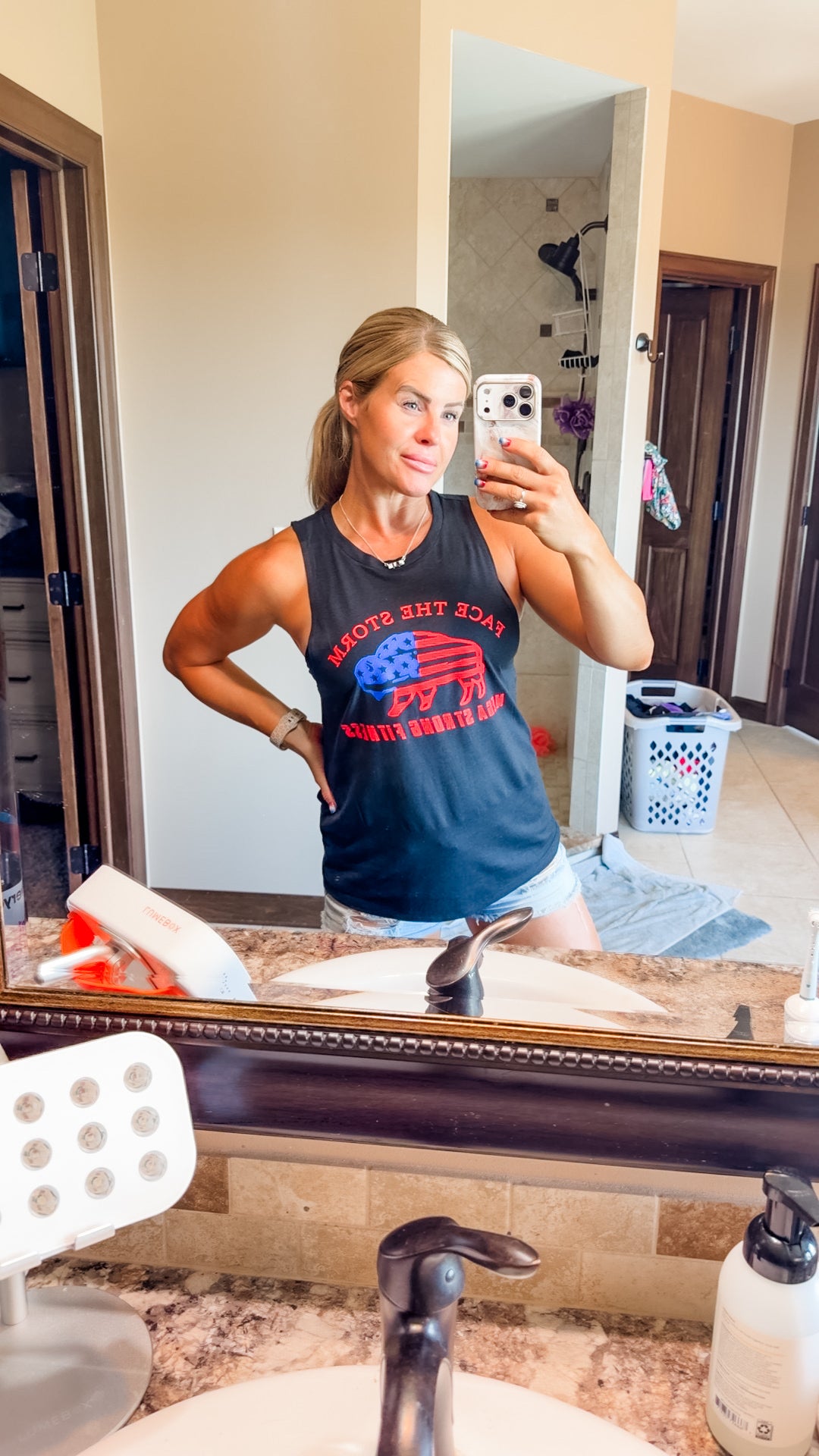 NEW! Women’s Sleeveless Black “Face the Storm” Tank
